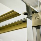 Vitrine Renato Zevi en laiton et verre fumé