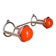 Patère double "Boule" Orange & Chrome  Space Age