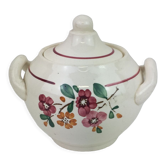 Old sugar bowl with floral decoration Made in France Sarreguemines