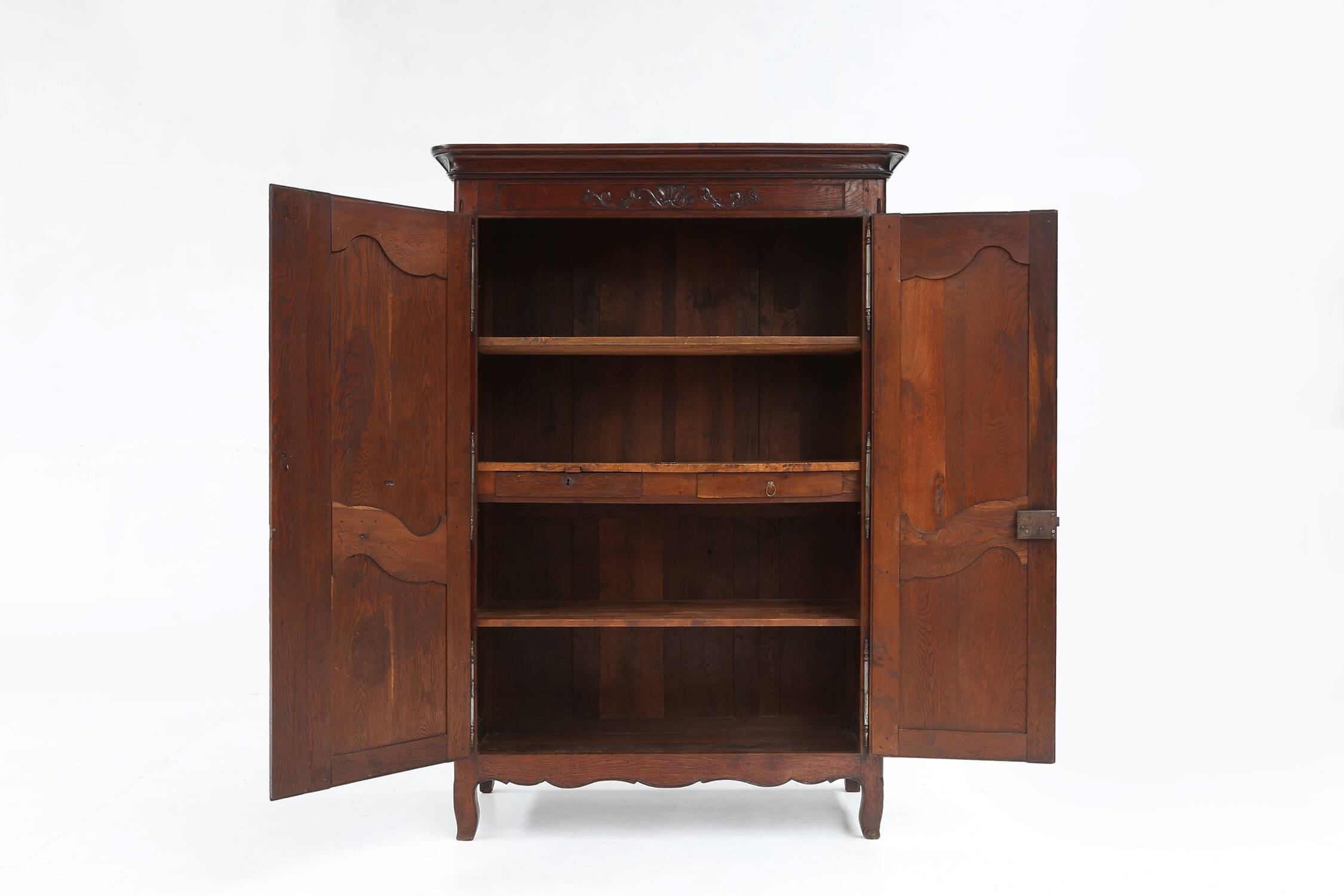 Large French antique carved bridal Armoire in Louis XVI style, 1850