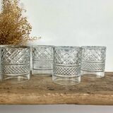 4 vintage whiskey glasses
