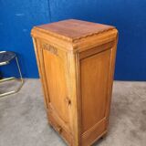 Art Deco serving trolley, cupboard on wheels in light wood.