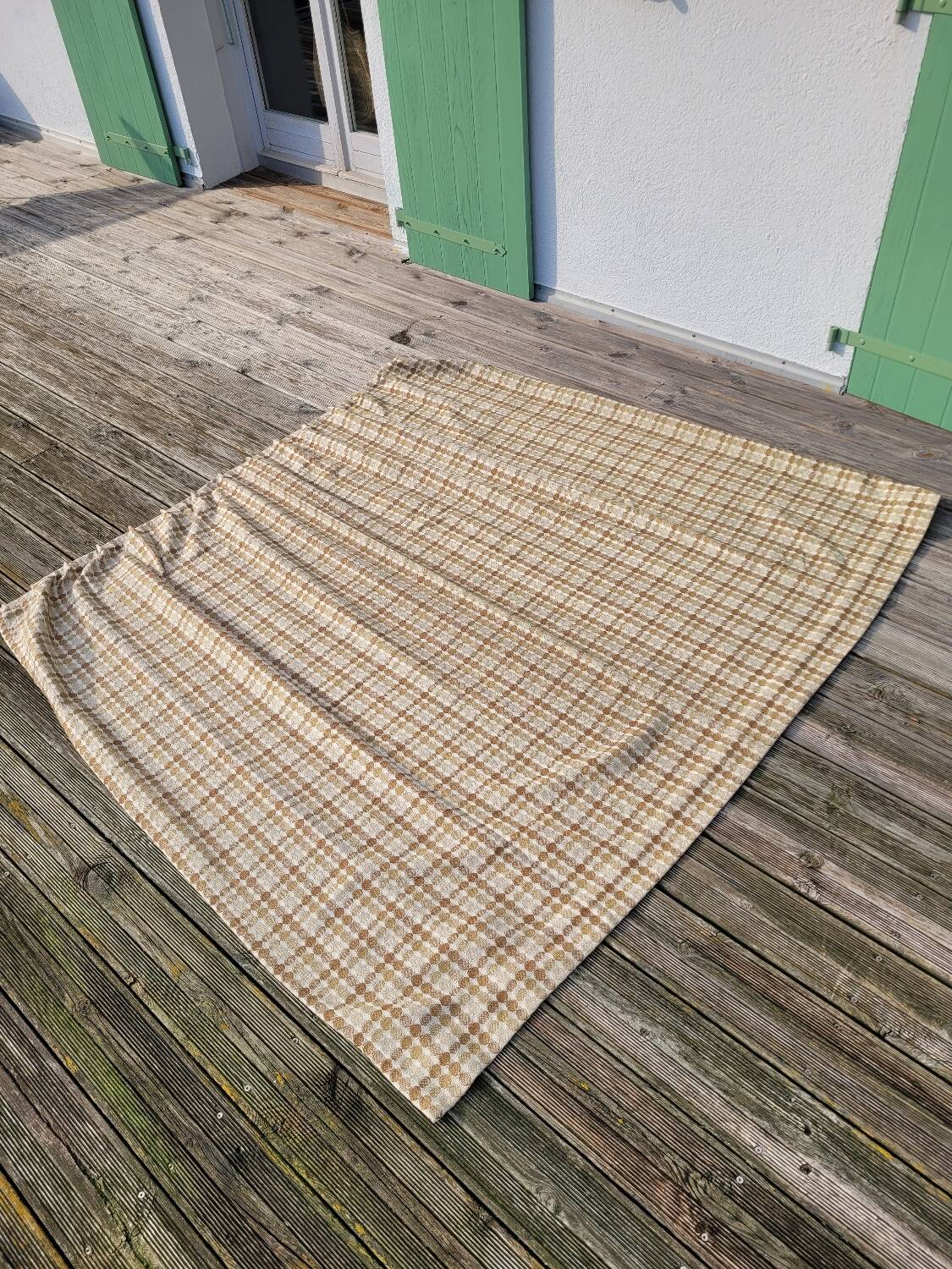 Pair of vintage woven cotton curtains
