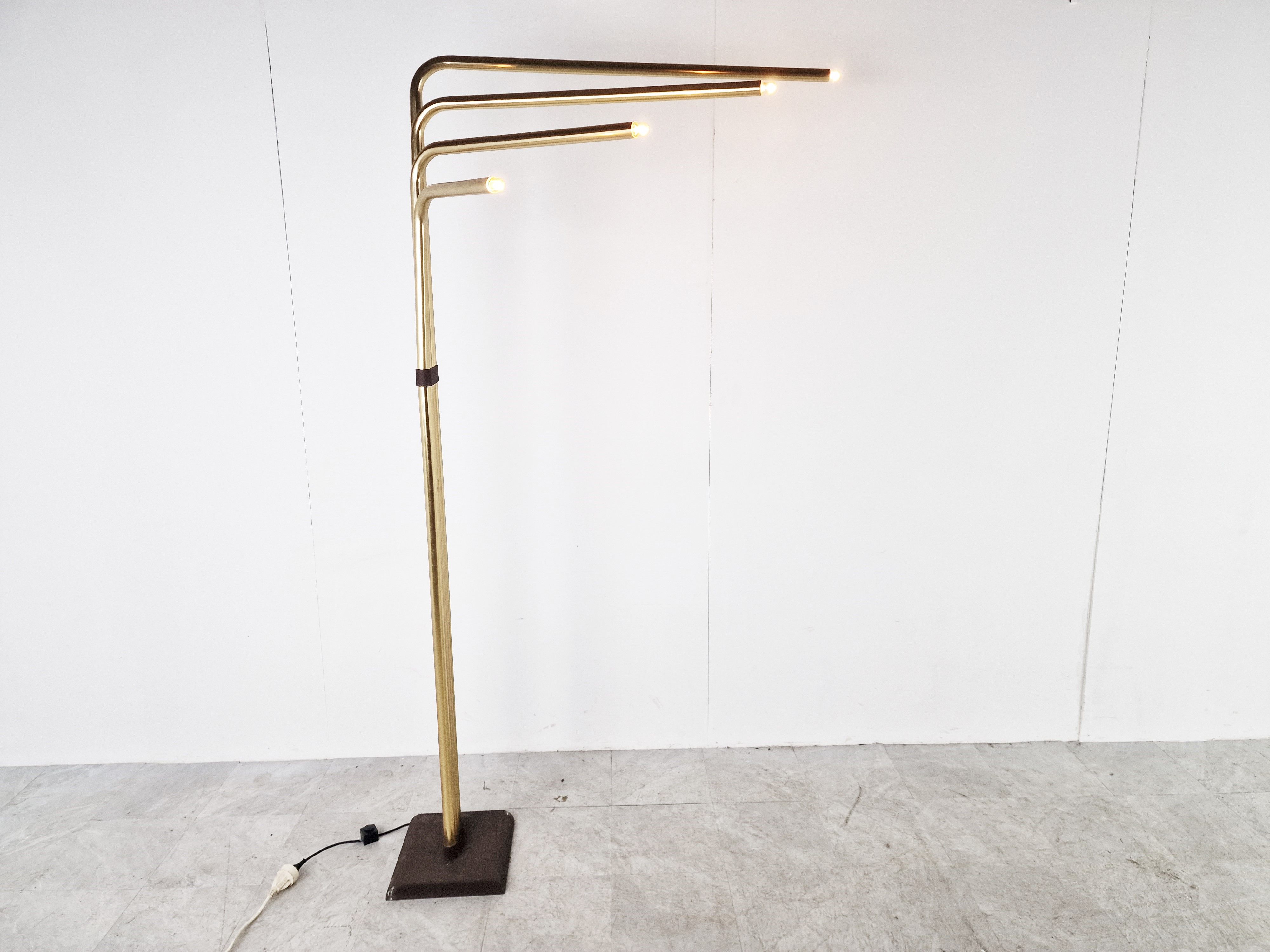 Adjustable floor lamps by Goffredo Reggiani in Brass, Italy, 1970