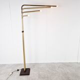 Lampadaires réglables par Goffredo Reggiani en laiton, Italie, années 1970