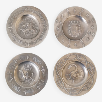 Small decorative pewter plates