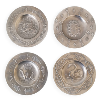 Small decorative pewter plates