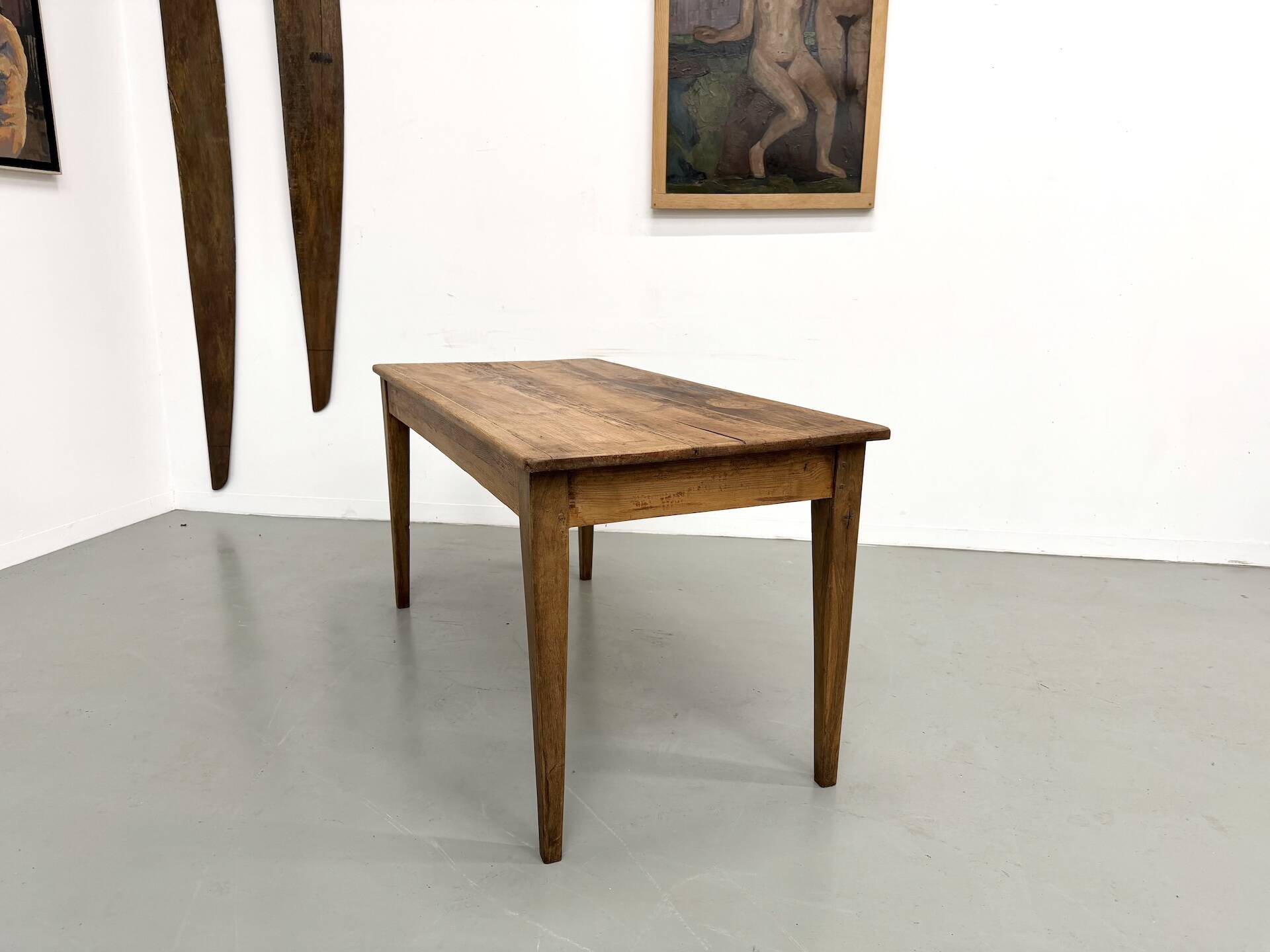 Restored pine farmhouse table