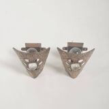 Set of Brutalist wall lamps in bronze, 1960s