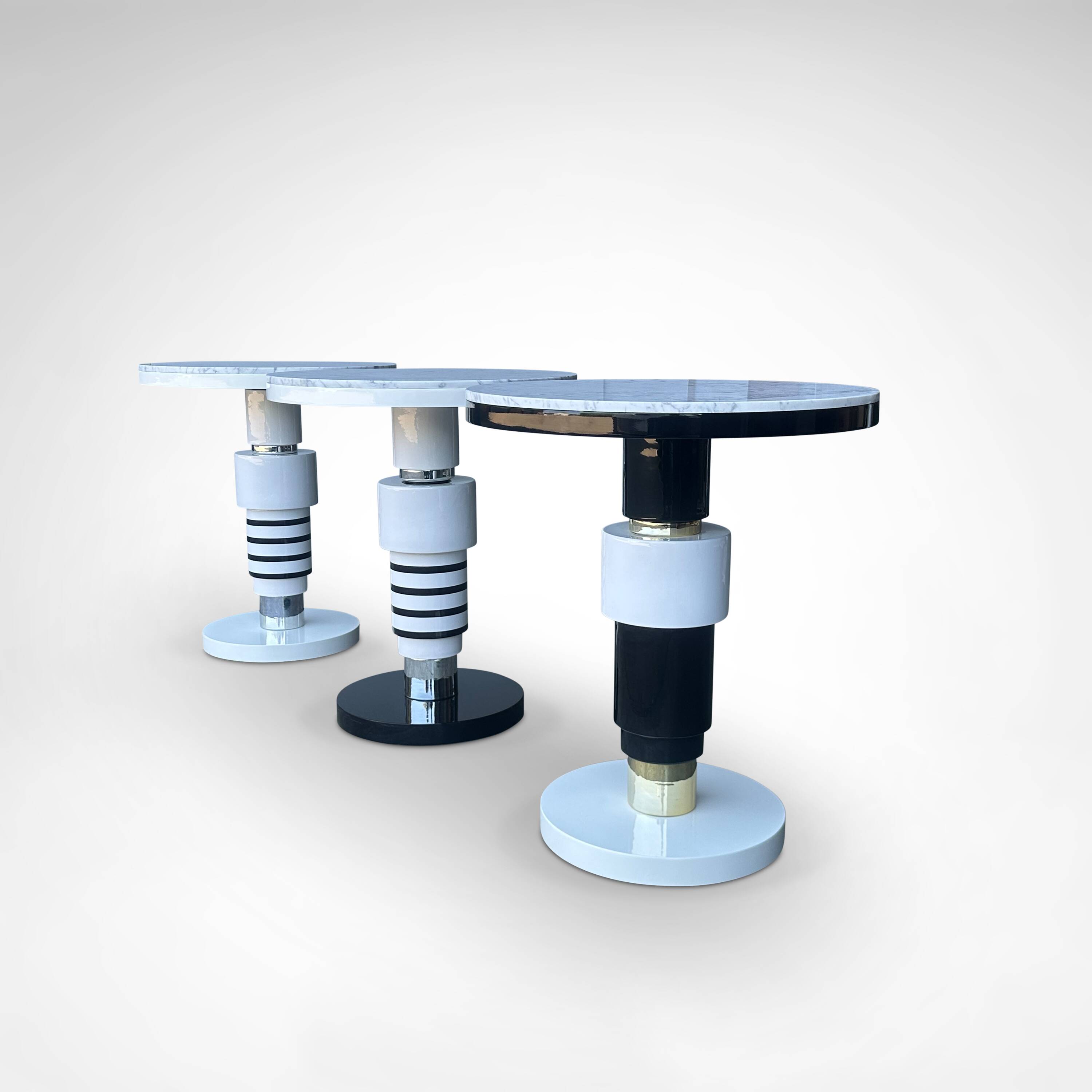 table d'appoint en céramique et marbre de style Memphis par Casalto 2