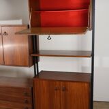 Vintage Italian bookcase in wood and metal, 1960