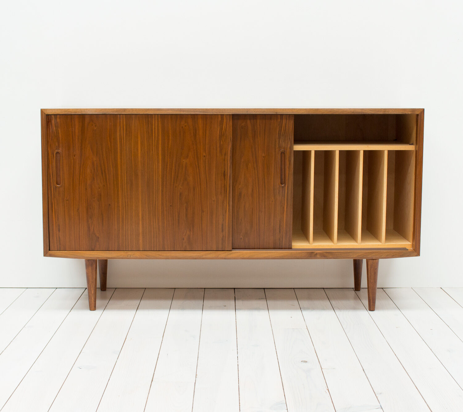 1960s Danish Walnut Sideboard/Record Cabinet by Poul Hundevad