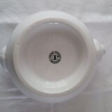 Soupière en porcelaine blanche tête de lions