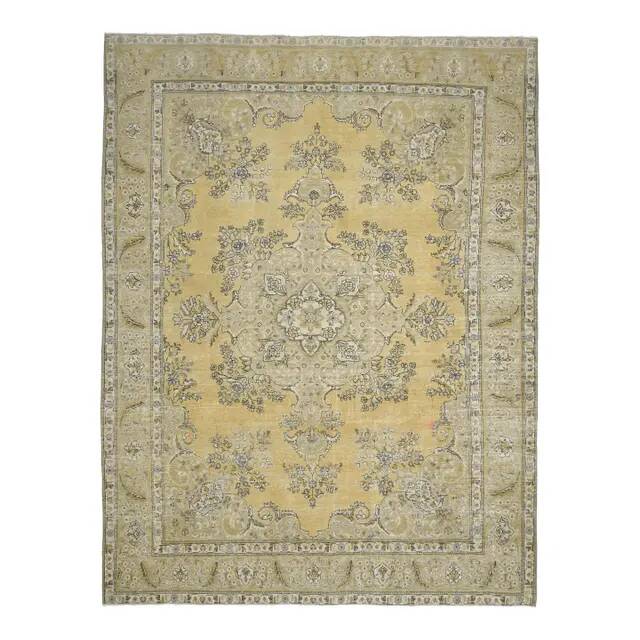 1970s Turkish Hand-Knotted Wool Cotton Orange Area Rug 293x381