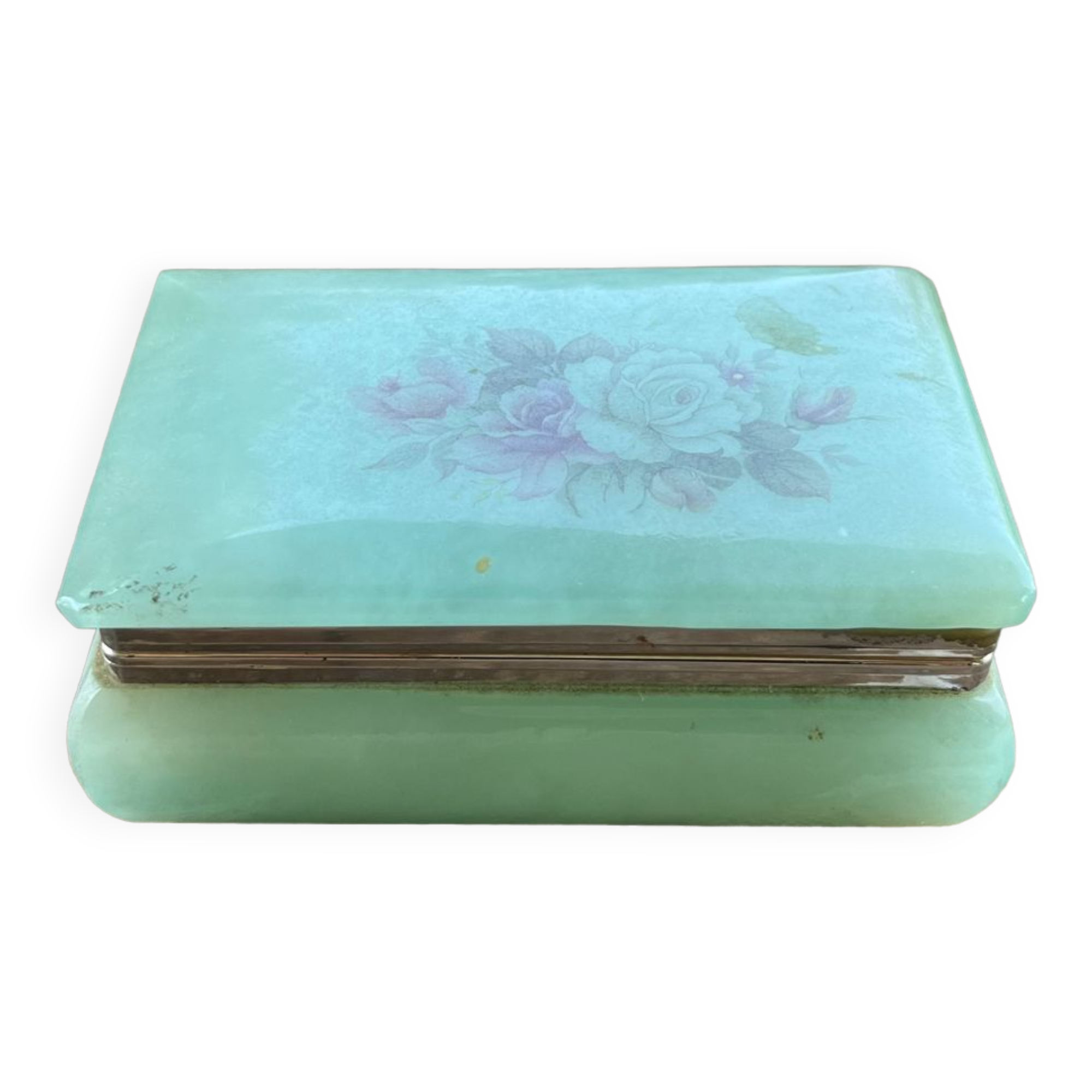 Rectangular hard stone box