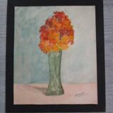 Old watercolor - bouquet of flowers