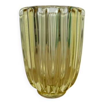 Art Deco vase, yellow Pierre d'Avesn