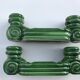 Pair of ceramic candlesticks green years 50