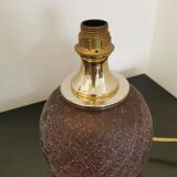 Lampe à poser en verre et abat jour en fleurs séchées
