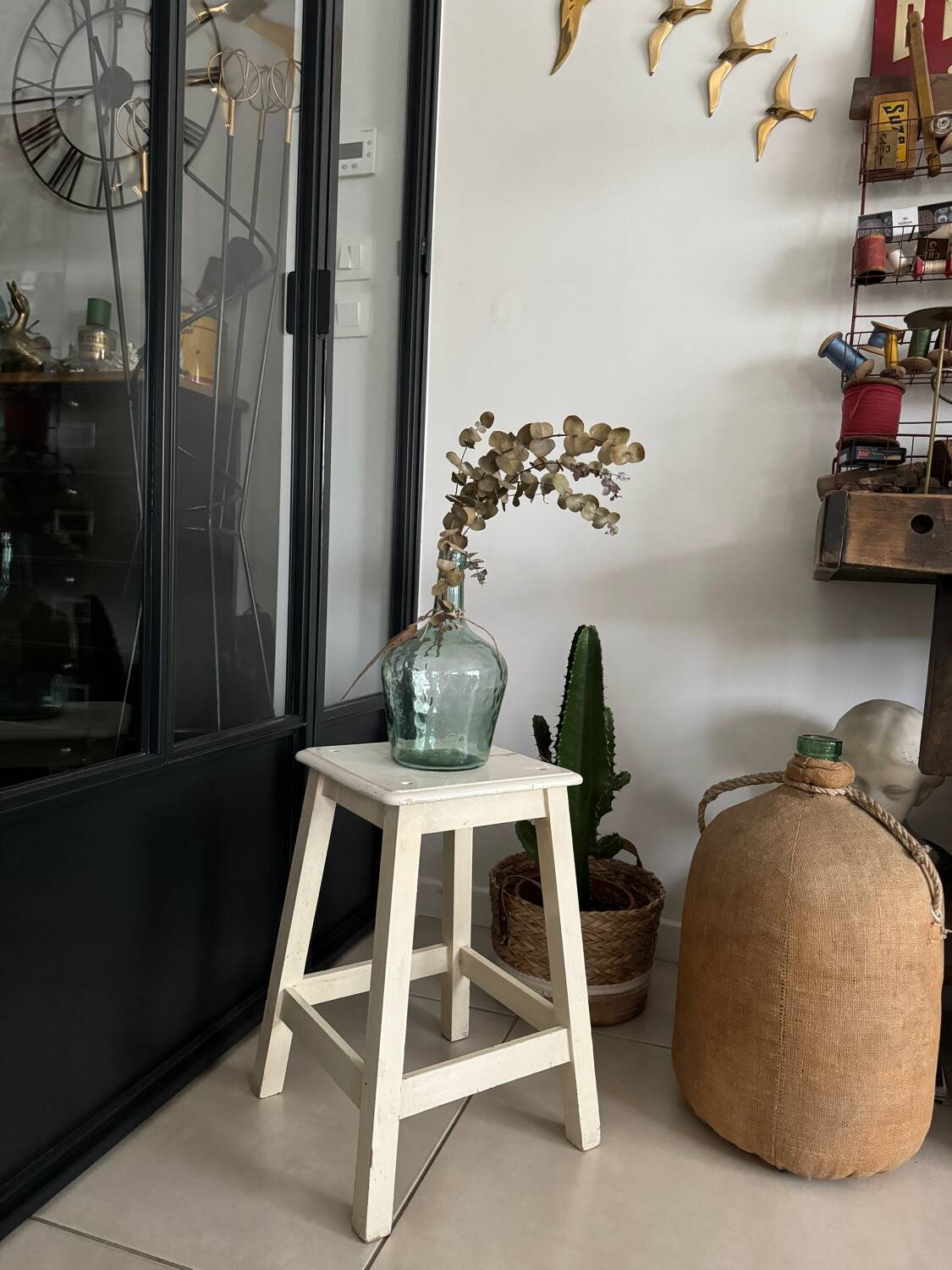 Old wooden painter's stool