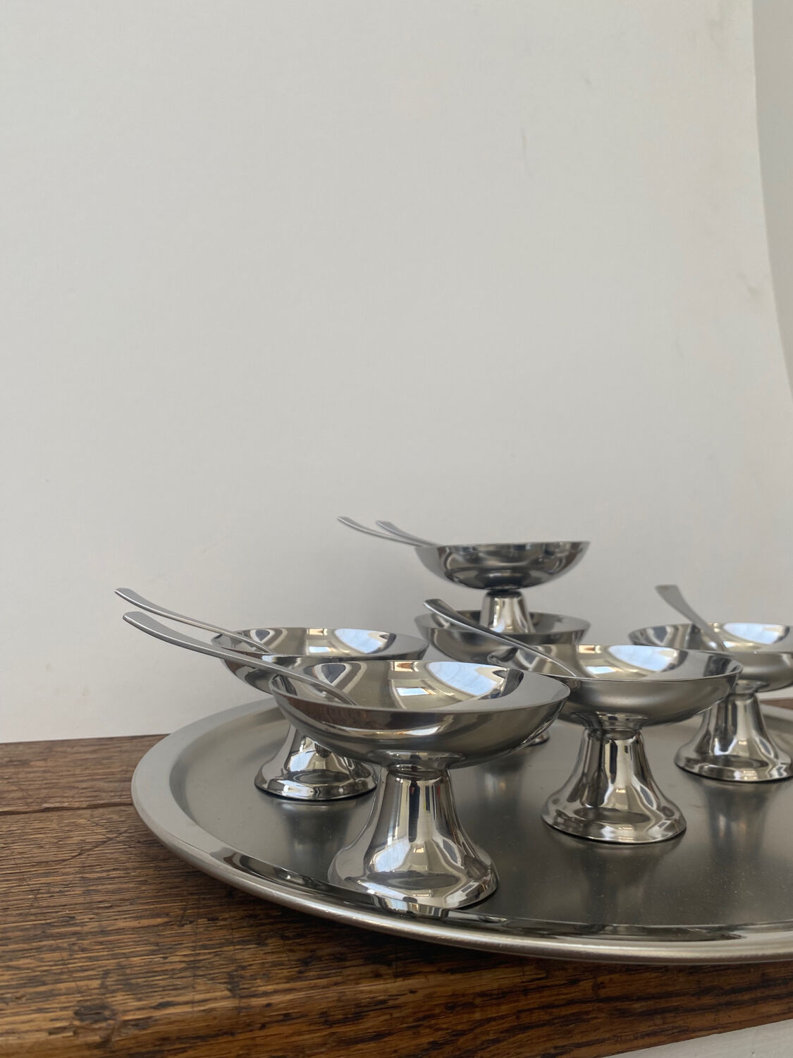 Stainless steel ice cream cup service