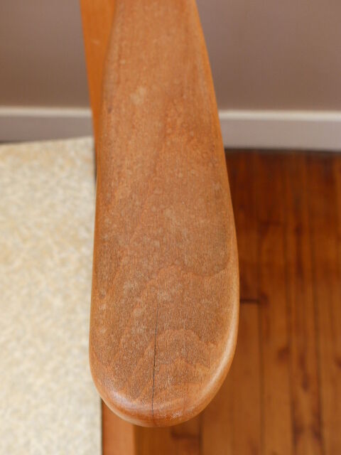 Pair of Bridge skai and wood chairs years 70's