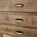 Vintage wooden side table with 3 drawers - 1960s