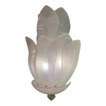 Wall Light Murano Glass Sand Color Italian Flowers by SimoEng