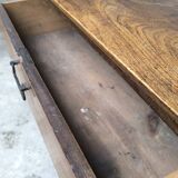 Rustic chest of drawers in solid oak 1950