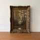 1950s Landscape, Framed Forest Landscape Oil Painting, Forest Oil Painting