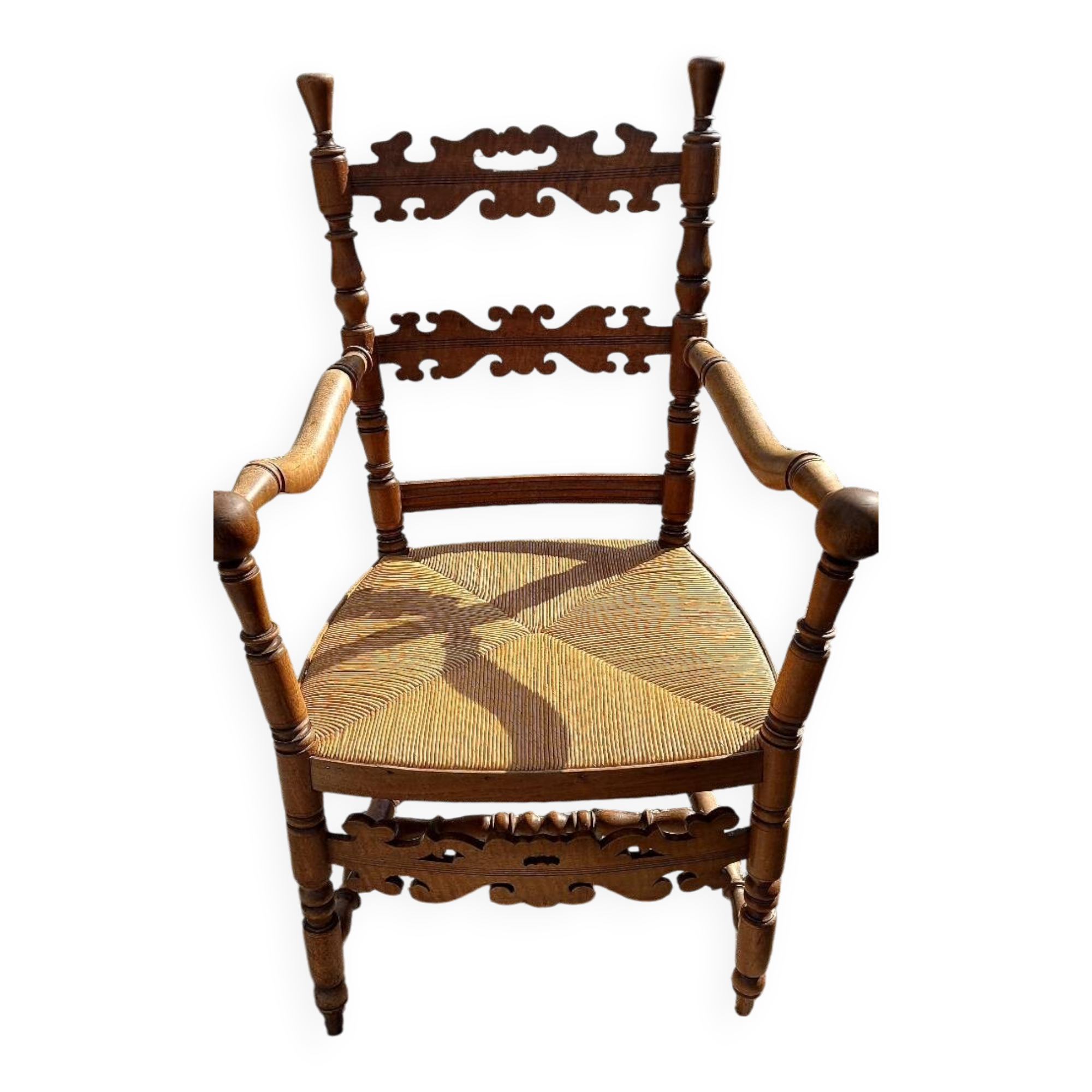 Armchair with straw seat