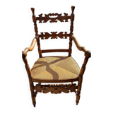 Armchair with straw seat