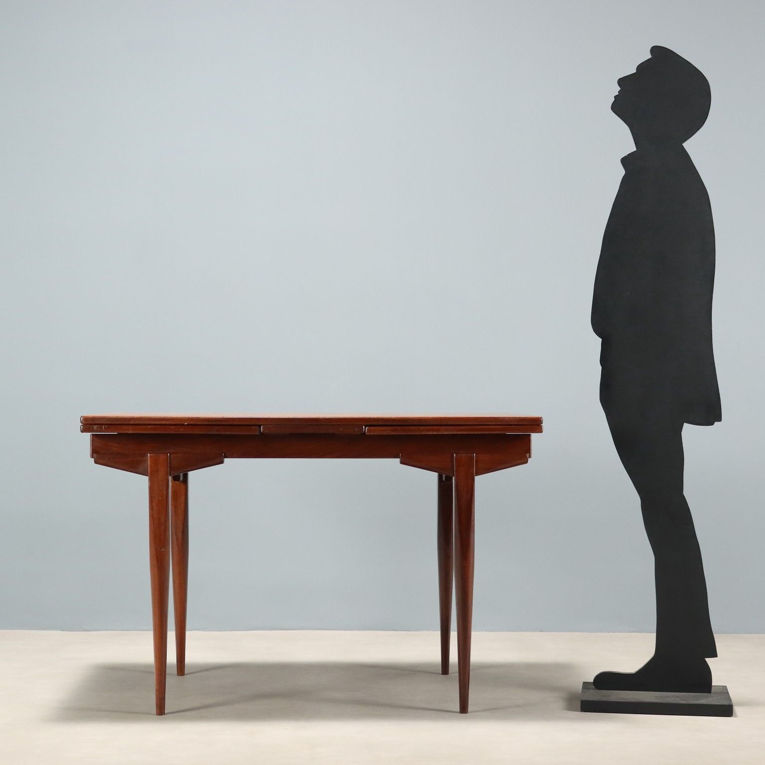 Vintage teak veneer table, Italian design from the 1960s, original