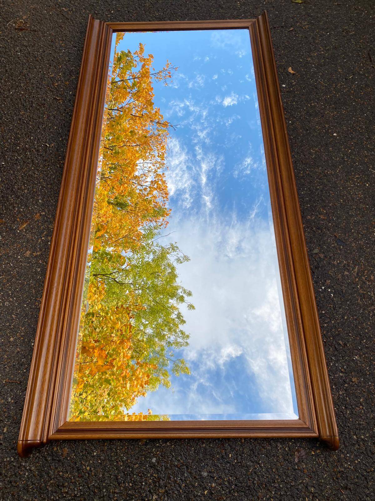 Louis Philippe style bistro/brasserie mirror in solid wood, 195x85
