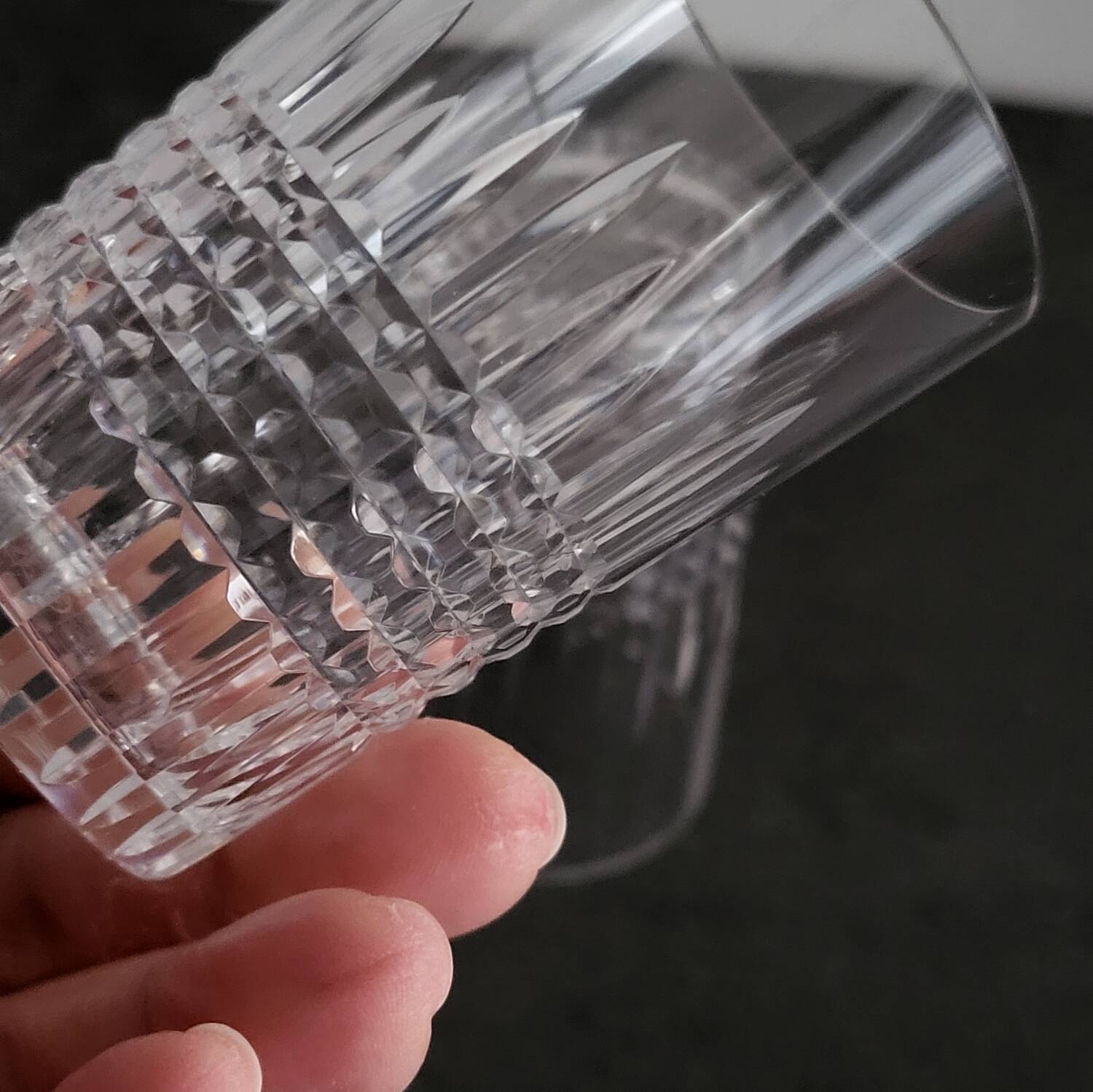 4 vintage crystal tumblers from Baccarat, model Nancy.