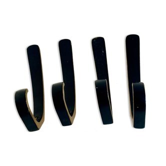 Brass wall hooks from Herta Baller, set of 4