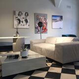 Gio Pagani – “Je T’Attends” Sofa – Premium Light Grey Leather