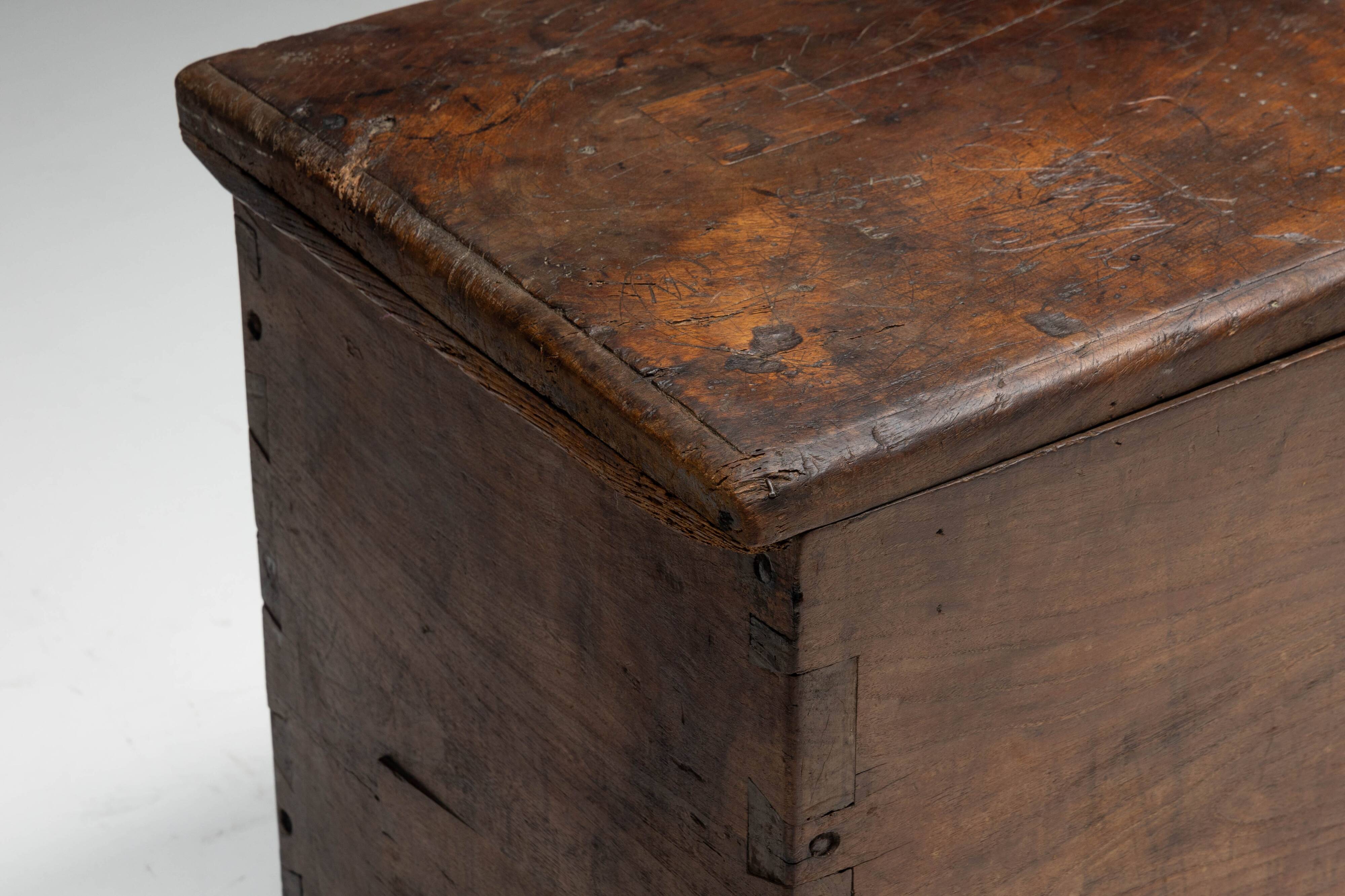 Antique wooden storage chest, France, late 18th century