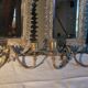 Pair of mirror sconces/candle holders in 19th-century bronze.
