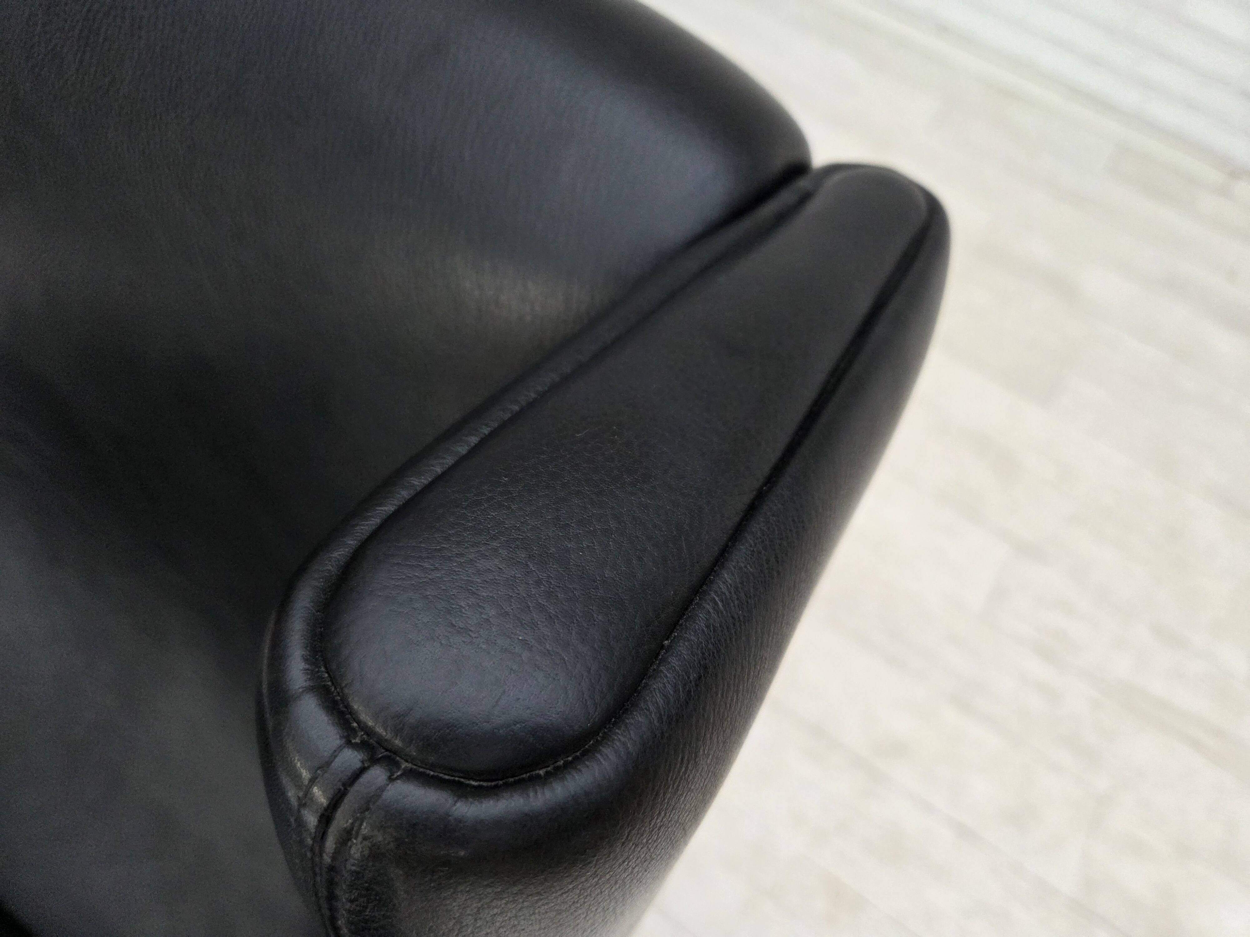 1960s, Danish design by Illum Wikkelsø, armchair, model 110, leather, teak.