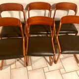 Suite de 6 chaises Baumann modèle traineau