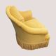 Vintage mustard yellow flocked velvet armchair