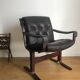 Armchair siesta brown leather by ingmar relling for westnofa