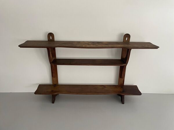 Étagère murale Art Deco en Wood à trois niveaux, années 1940, Italie