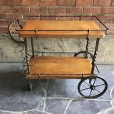 Rolling service in solid oak and wrought iron