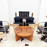 Modular "nuclear" bench + 5-piece coffee table 1940s