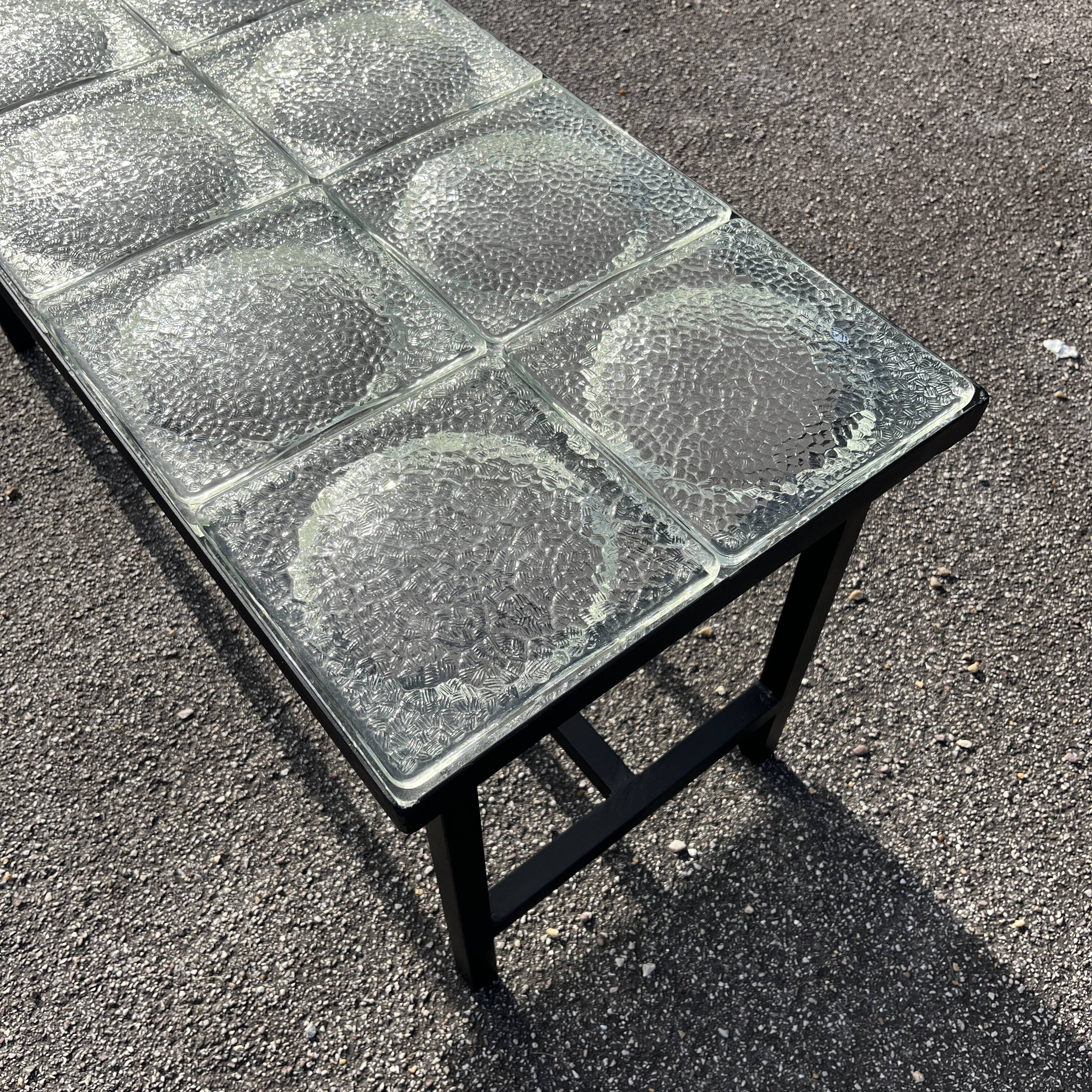 Table basse moderniste carreaux de verre Saint Gobain