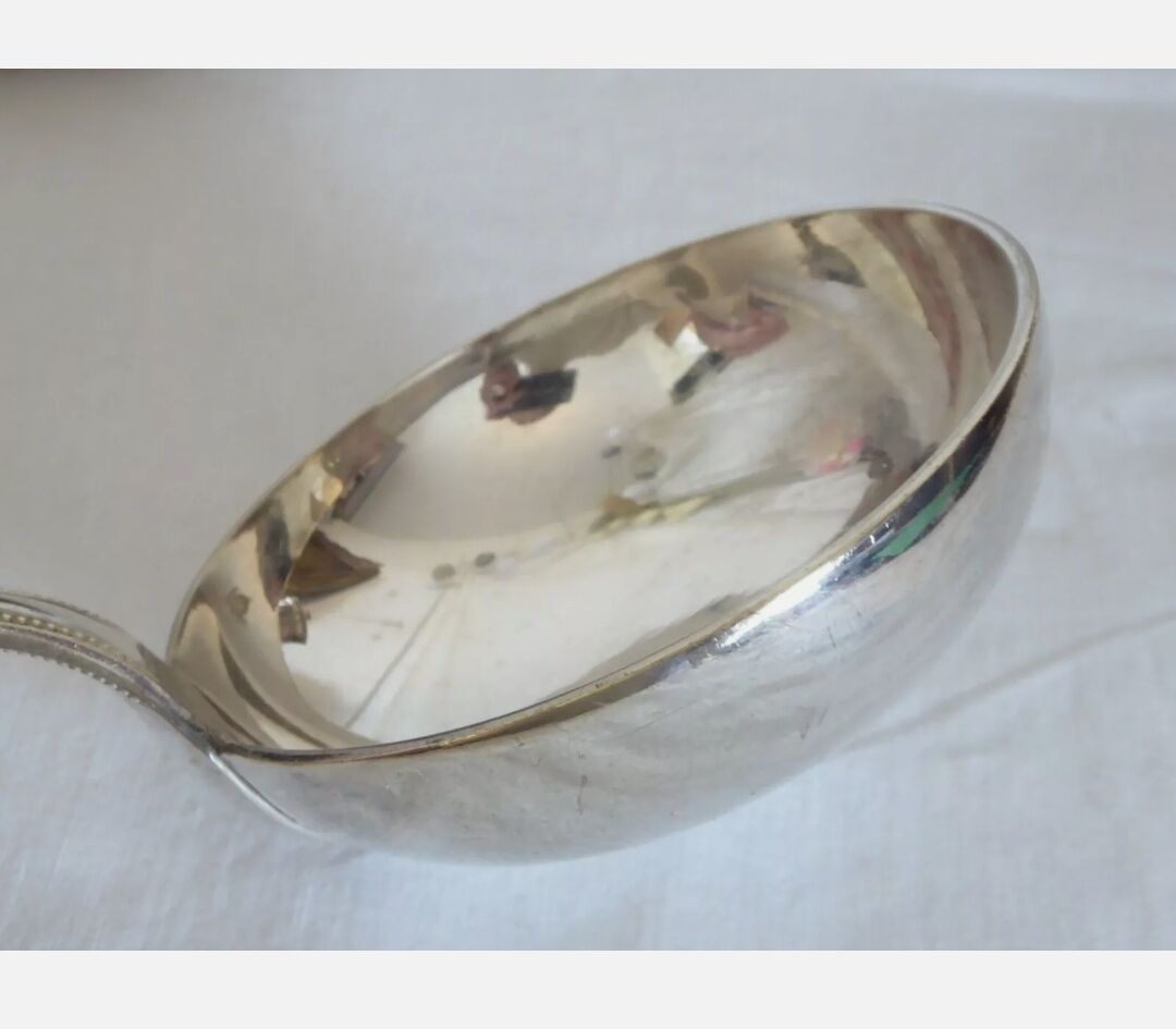 Silver metal ladle Christofle model pearls