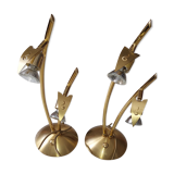 Set of 2 table lamps Hustadt Leuchten in vintage golden brass