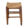 Wooden and straw stool